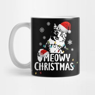 Funny Santa Claus Cat Meowy Christmas Mug